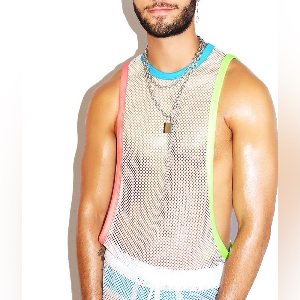 Miami Mesh Low Arm Tank-White